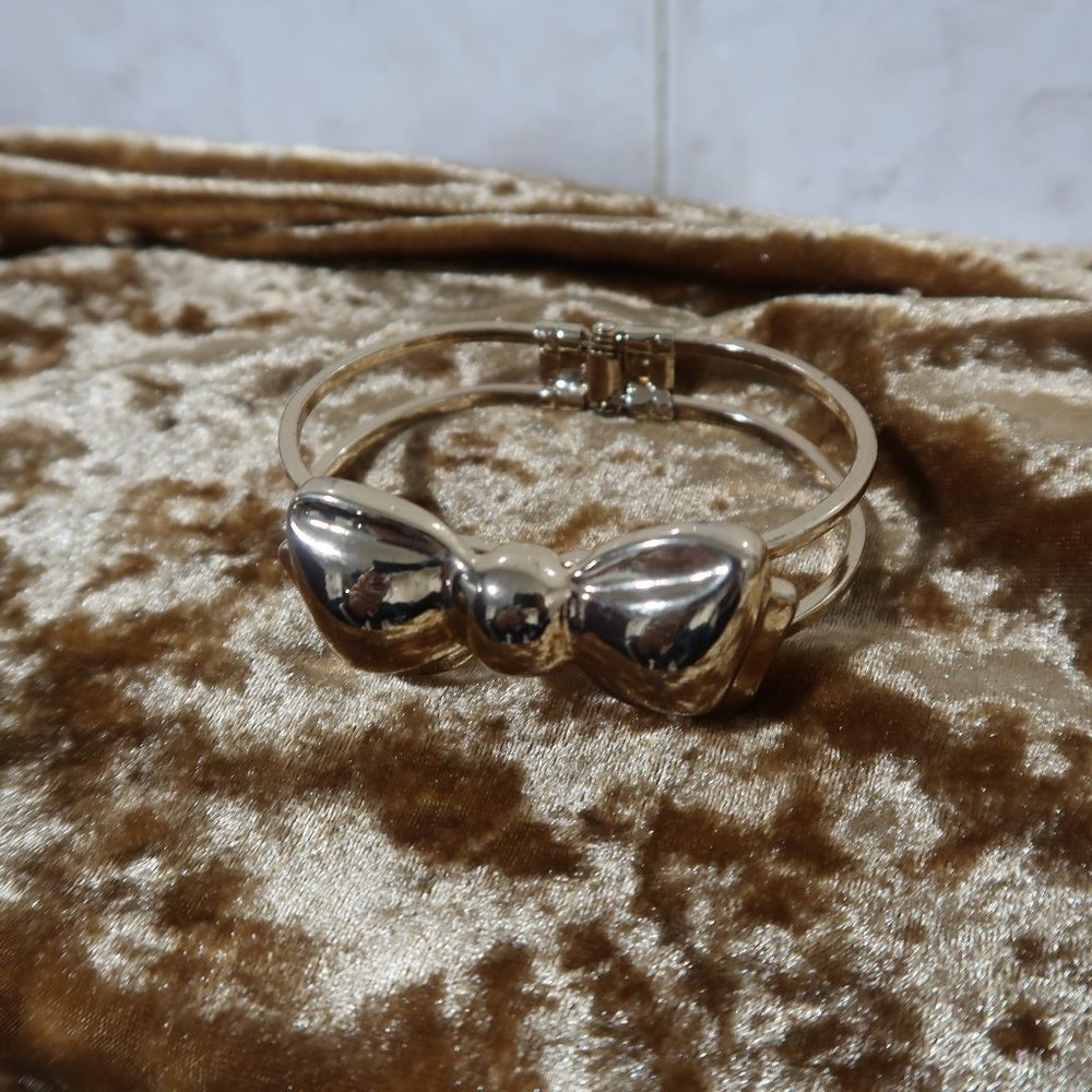 Large Gold Bow Statement Bracelet